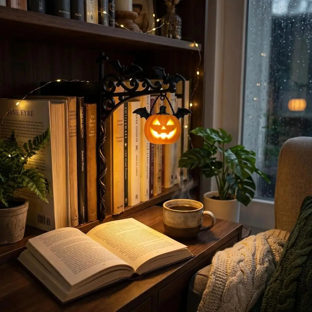 Halloween Ghost Library Shelf Lantern LED Night Light Décor