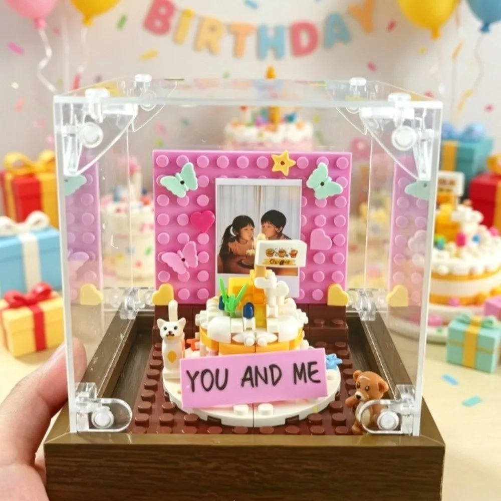 DIY Cake Building Block Photo Frame Desktop Decoration Gift