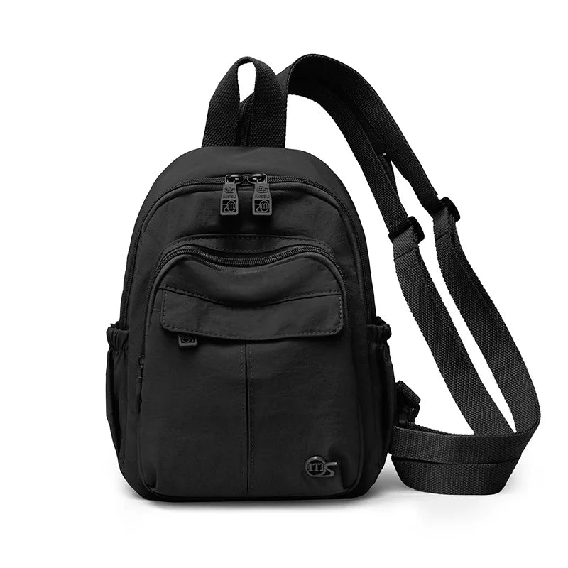 Women's Convertible Backpack Shoulder Bag – Lightweight Oxford Convertible Mini Backpack Nixie Black