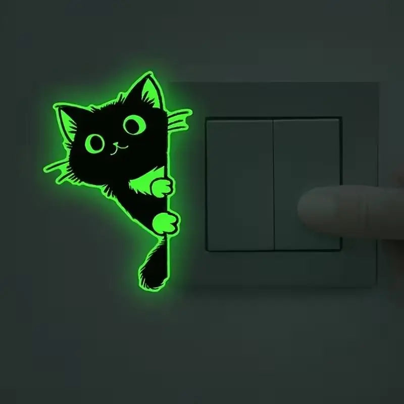 Glow-in-the-Dark Cat Wall Decals – Self-Adhesive PVC Stickers Wall Decal Stickers Nixie