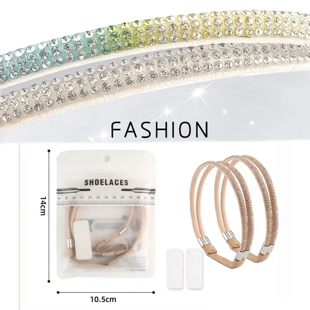 2 Pairs Rhinestone Elastic Ankle Straps for High Heels