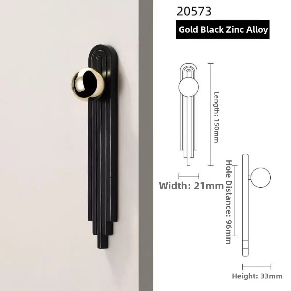 Gold Cabinet Drawer Handle | French Minimalist Zinc Alloy Pull Cabinet Drawer Handle Nixie 8