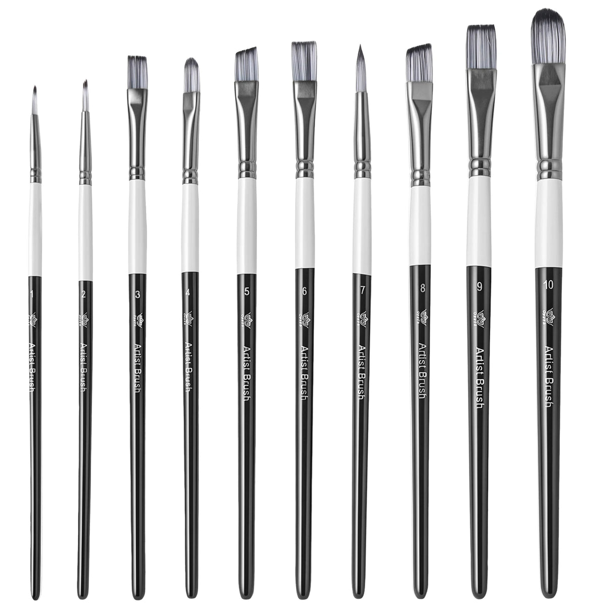 10-Piece Paint Brush Set – Watercolor, Acrylic & Oil Art Brushes Artist Paint Brushes Nixie Style B 10 sticks