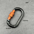 Aluminum D-Shape Safety Carabiner 4KN 12KN 25KN Climbing Lock Safety Carabiner Nixie Black-Orange