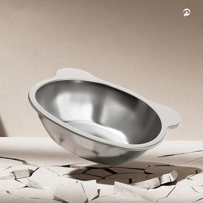 Raised Cat Bowl 304 Stainless Steel 15° Tilted Elevated Pet Dish Elevated Pet Bowl Nixie OneSize