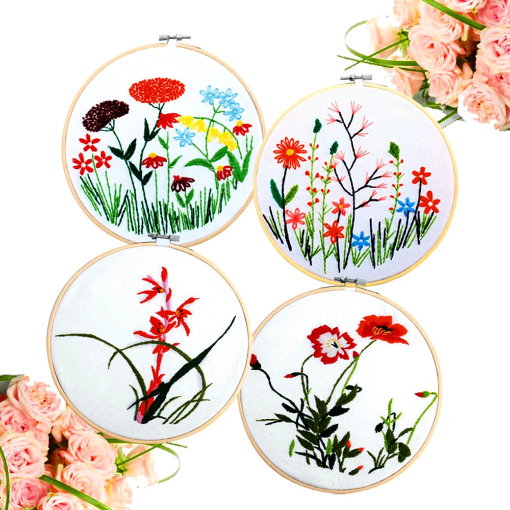 5pcs Wooden Embroidery Hoops Set 13–30cm | Cross Stitch DIY