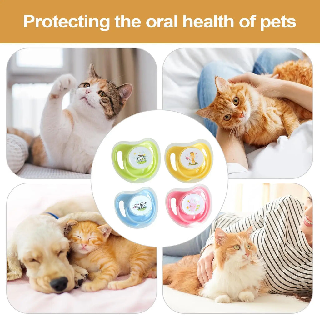 4pcs Butterfly Silicone Pacifiers Chew Toy for Kittens & Puppies Pet Chew Toy Nixie