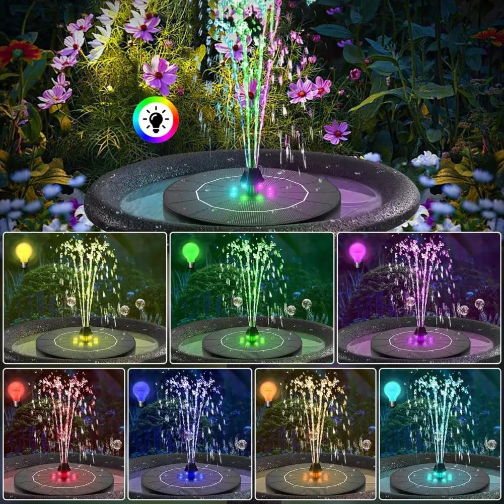 3.5W Solar Bird Bath Fountain with LED Lights | Garden Decor Solar Garden Fountain Nixie