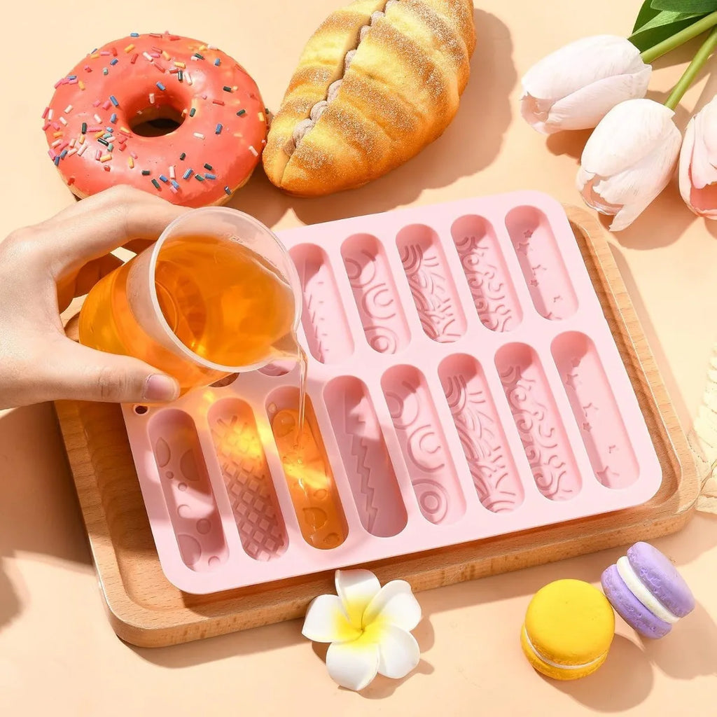 16-Cavity Silicone Chocolate Bar Mold with Candy Sticks Silicone Baking Mold Nixie