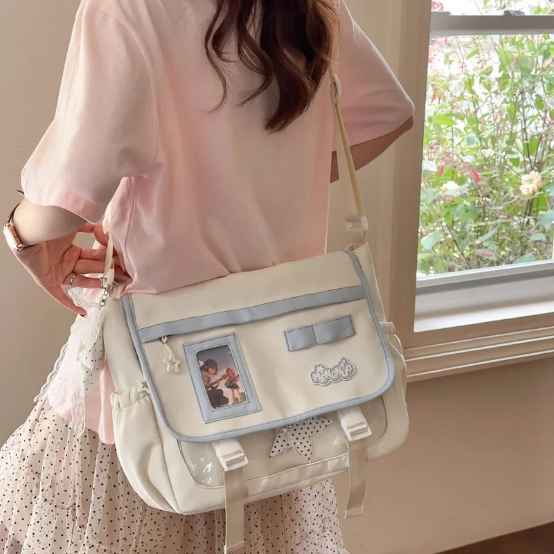 Girls Korean Style Crossbody Bag – Large Capacity School Bag Crossbody Shoulder Bag Nixie