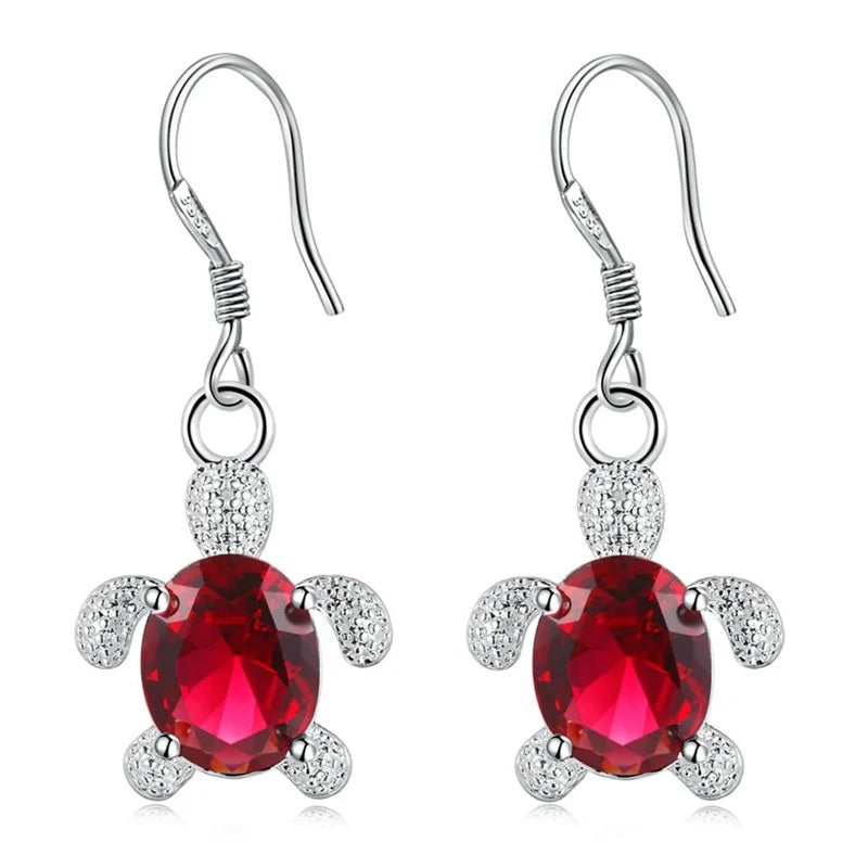 Sea Turtle Necklace & Earrings Set | Zinc Alloy Zircon Jewelry
