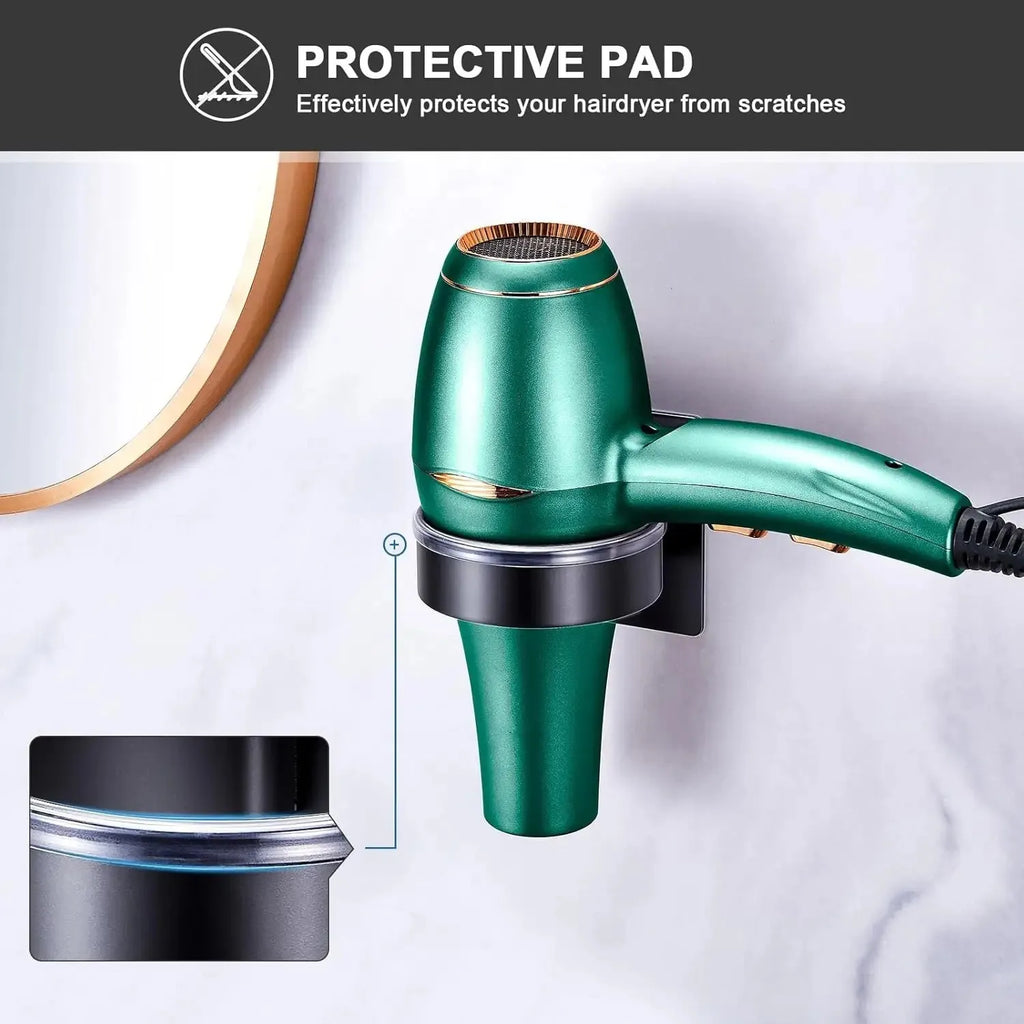 Wall-Mounted Hair Dryer Holder & Bathroom Beauty Organizer Bathroom Tool Organizer Nixie