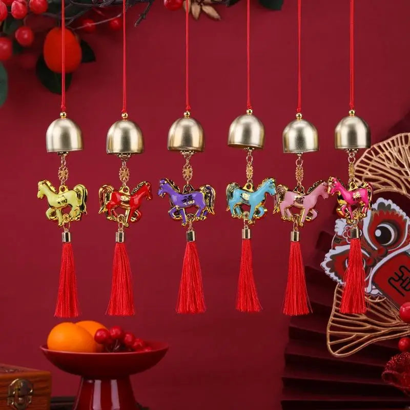 2026 Year of the Horse Wind Chime Pendant Lucky Zodiac Ornament Zodiac Wall Ornament Nixie