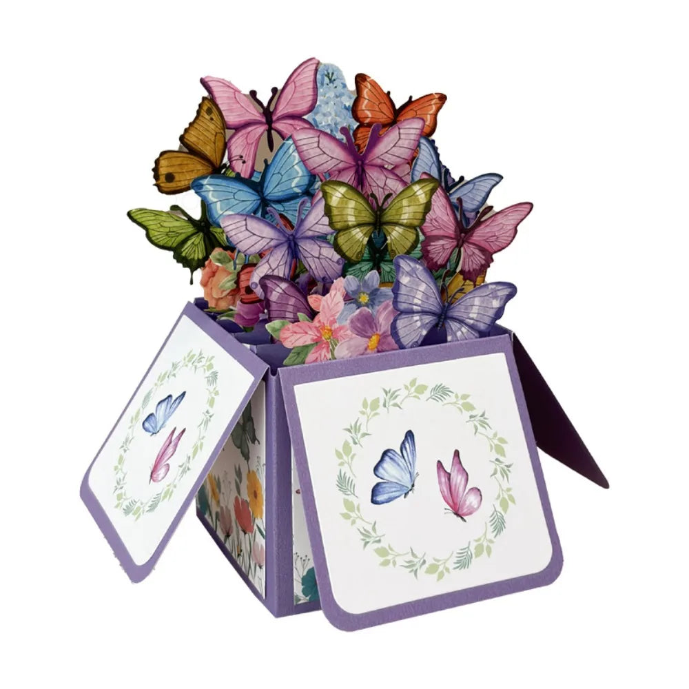 3D Pop-Up Floral Butterfly Birthday Greeting Card | Paper Craft