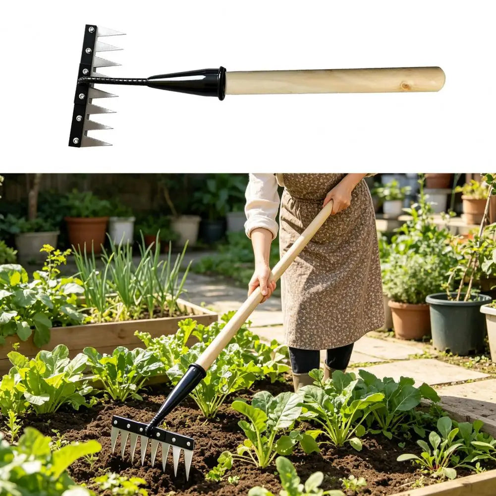 Detachable Manganese Steel Weeding Rake – Sharp Tip & Wide Teeth