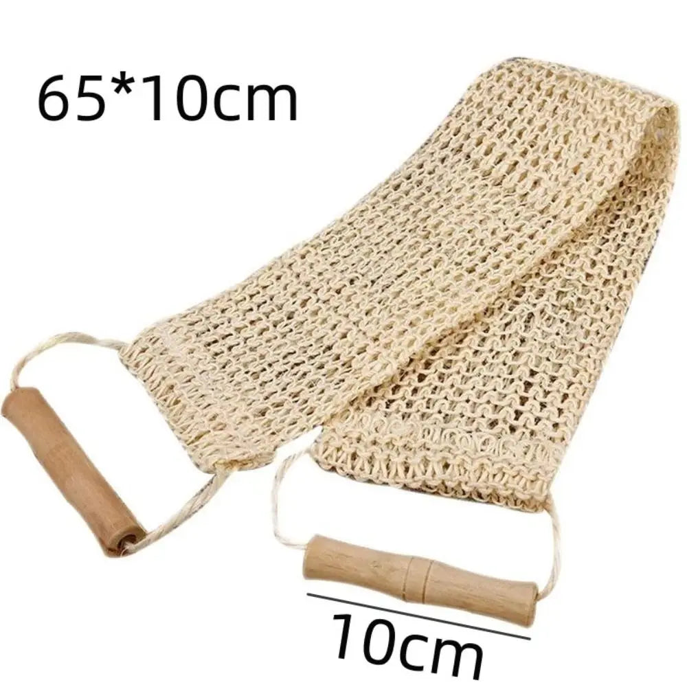 Sisal Back Scrubber Strap with Wooden Handles | Exfoliating Belt Back Scrubber Strap Nixie