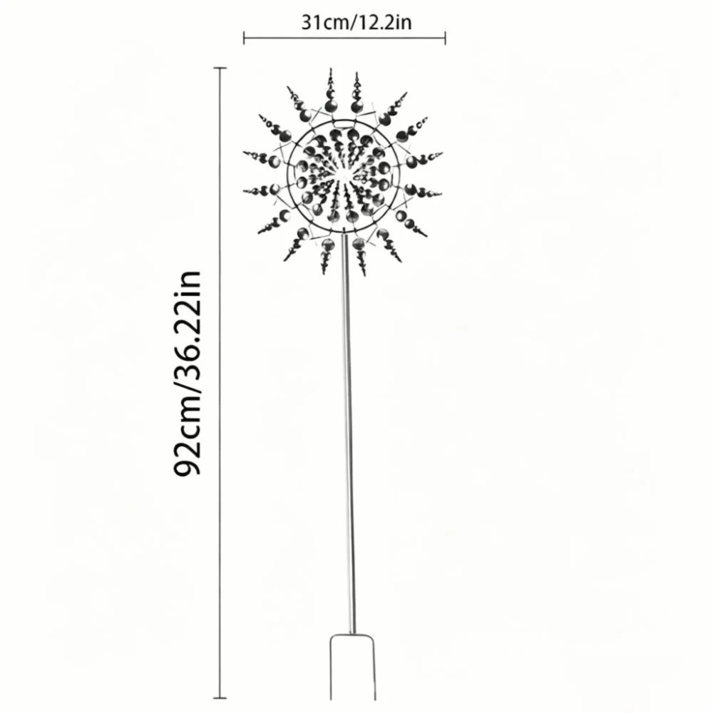 Metal Wind Spinner Windmill Kinetic Sculpture Garden Decor Garden Wind Spinner Nixie