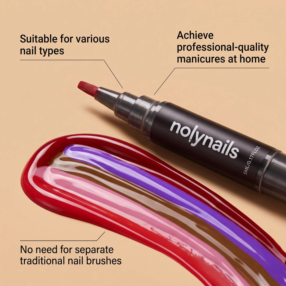 5-Color Gel Nail Polish Pen Set – Quick Dry, No UV Needed Gel Nail Polish Pen Nixie