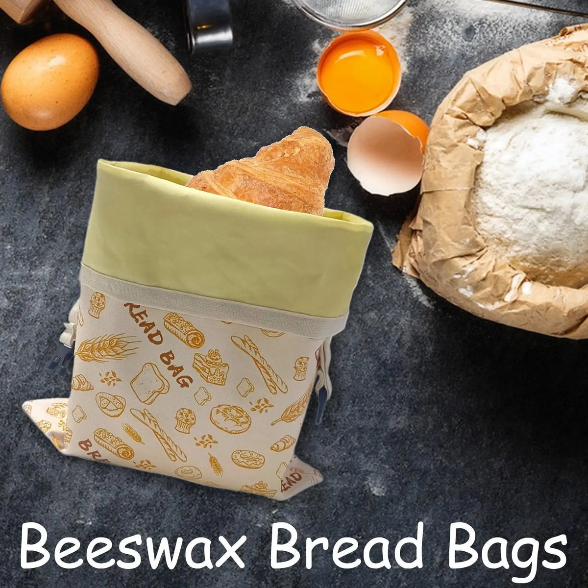 Reusable Beeswax Bread Bag – Fresh Loaf Storage Pouch Bread Storage Bag Nixie