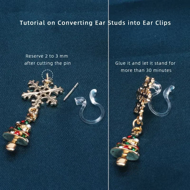 Clear U-Shaped Clip-On Earring Bases | 2 PCS DIY Jewelry Making Clip-On Earring Bases Nixie