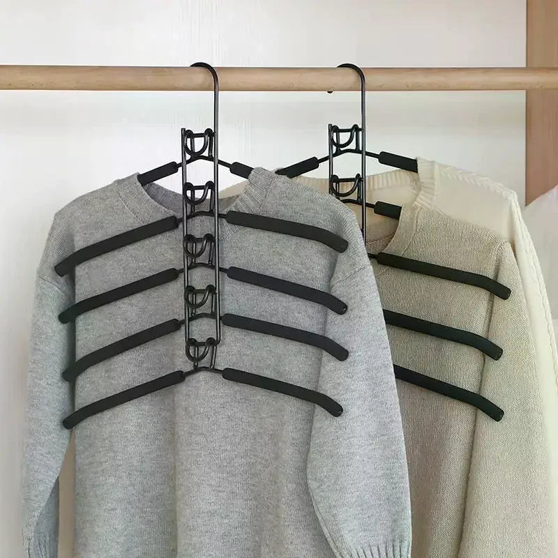 Multi-Tier Closet Hanger Organizer with Hooks – 5-Pack Closet Hanger Organizer Nixie