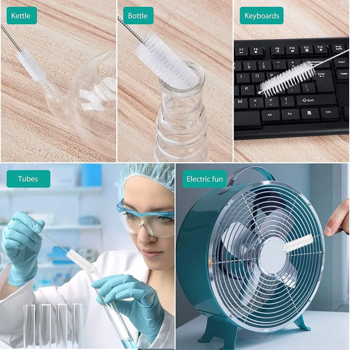 10-Piece Bottle Brush Set – Stainless Steel Tube Cleaners
