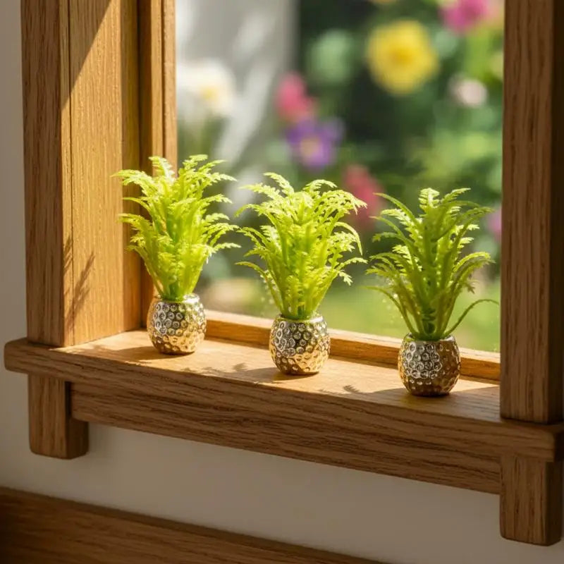 5Pcs 1:12 Dollhouse Mini Potted Plants Miniature Garden Decor Dollhouse Miniature Decor Nixie