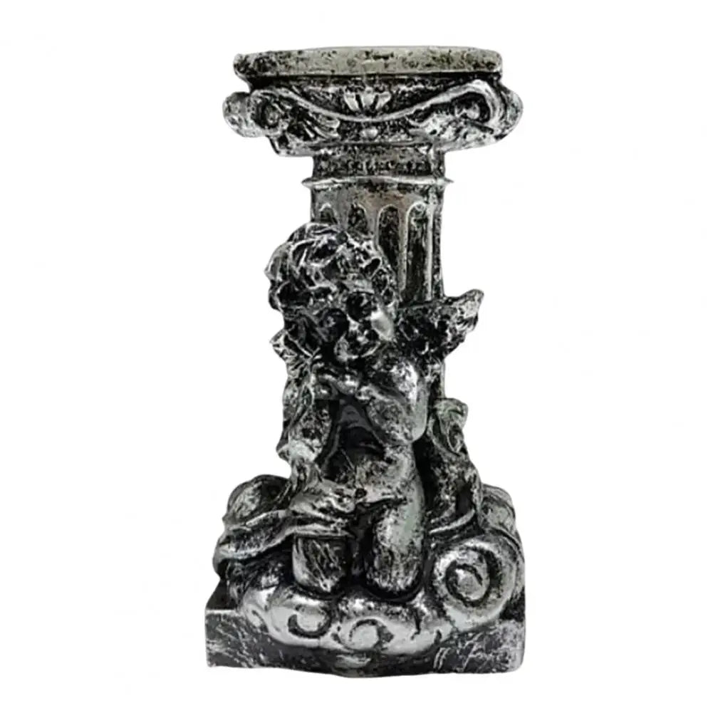 Crystal Ball Stand Resin Ornament – Roman Column Angel Base Decorative Display Stand Nixie Silver