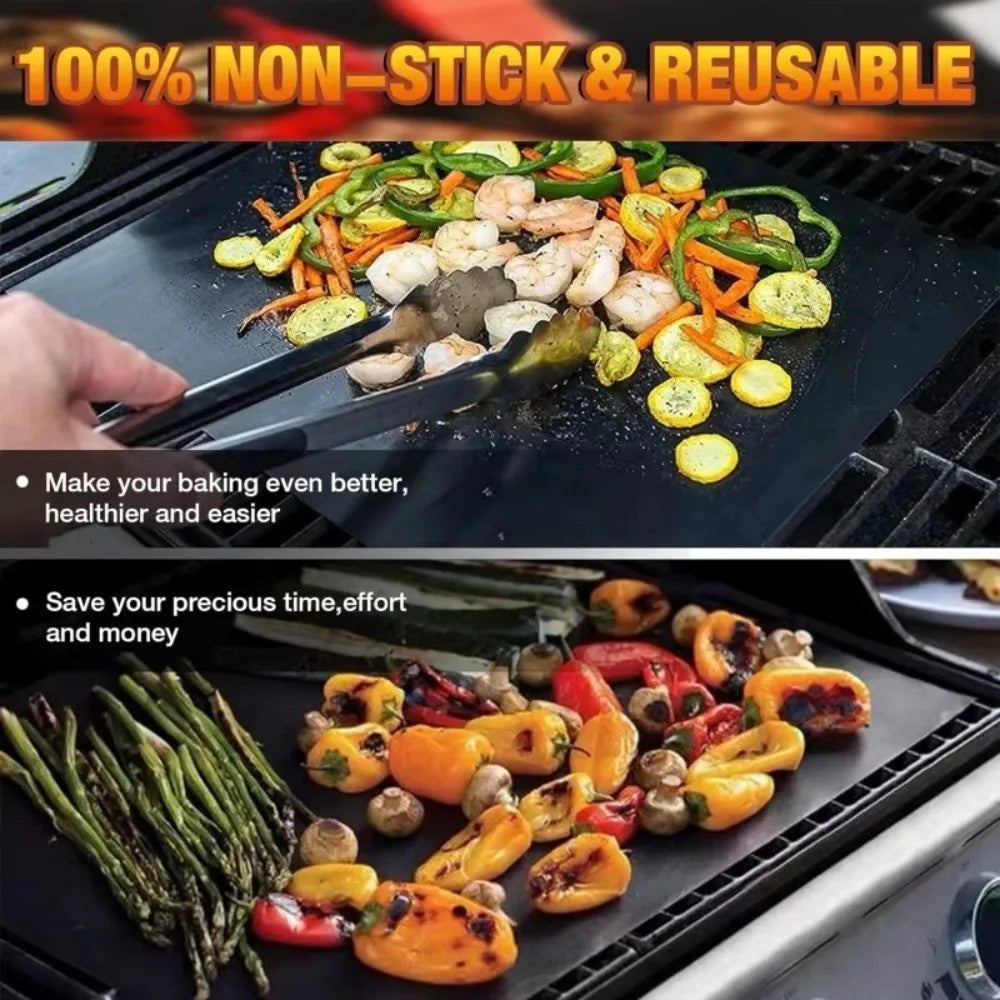 Non-Stick BBQ Grill Mat & Baking Mat – Heat Resistant PTFE BBQ Grill Mat Nixie