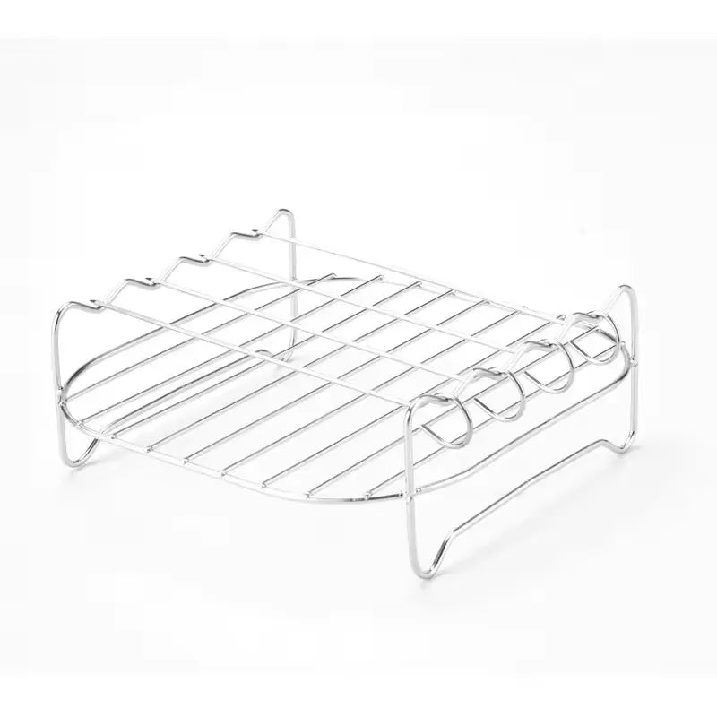 Stainless Steel BBQ Grill Set with Skewers & Bracket | Outdoor BBQ Grill Set Nixie Silver