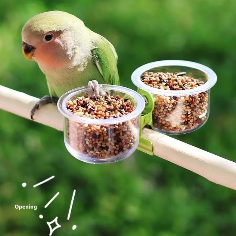 Parrot Feeder Cup with Clip – Bird Cage Food & Water Bowl Bird Cage Feeder Nixie