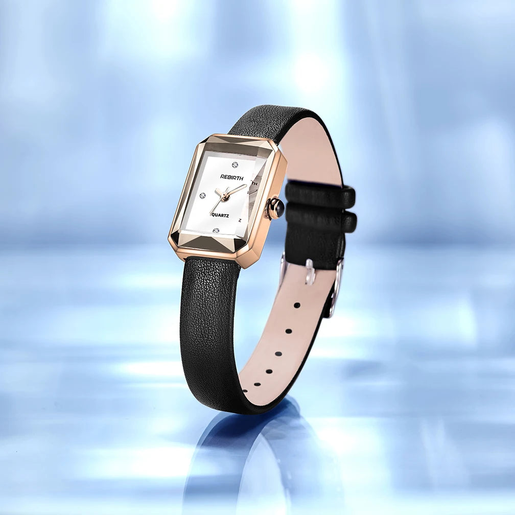 REBIRTH Retro Elegant Leather Quartz Watch | Rectangle Dial