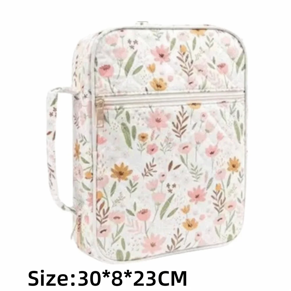 Quilted Cotton Book Storage Bag – Large, Dustproof & Zippered
