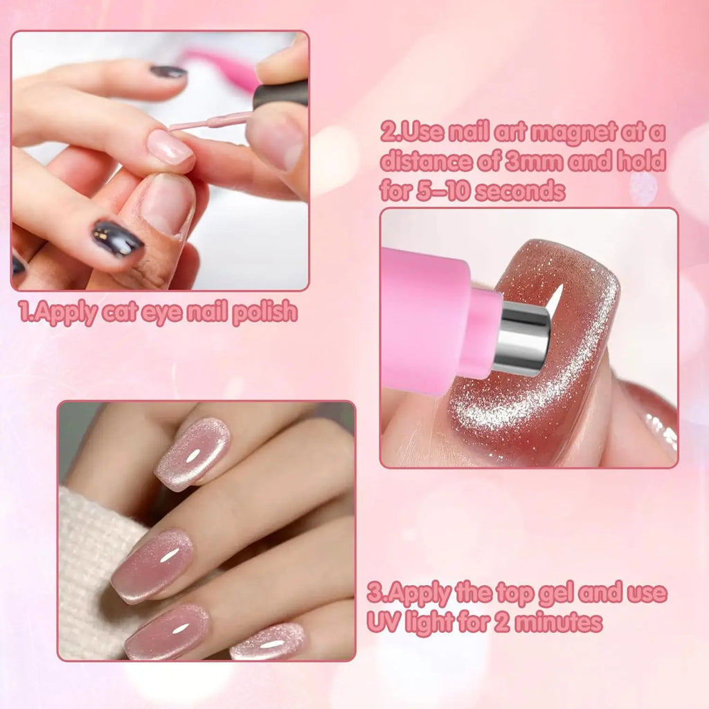 Heart-Shaped Cat Eye Magnetic Nail Art Tool | DIY Manicure Nail Art Magnet Nixie