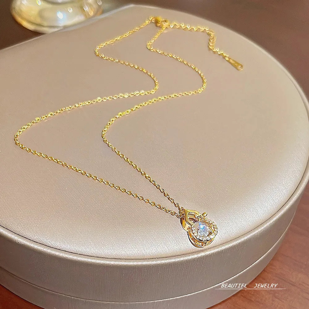 Gold-Plated Lucky Gourd Heart Choker Necklace | Minimalist Fashion Necklace Nixie