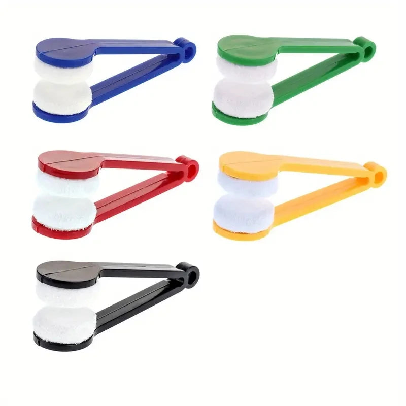 Microfiber Glasses Cleaning Brush & Wipe Tool – 1 or 3 Pack
