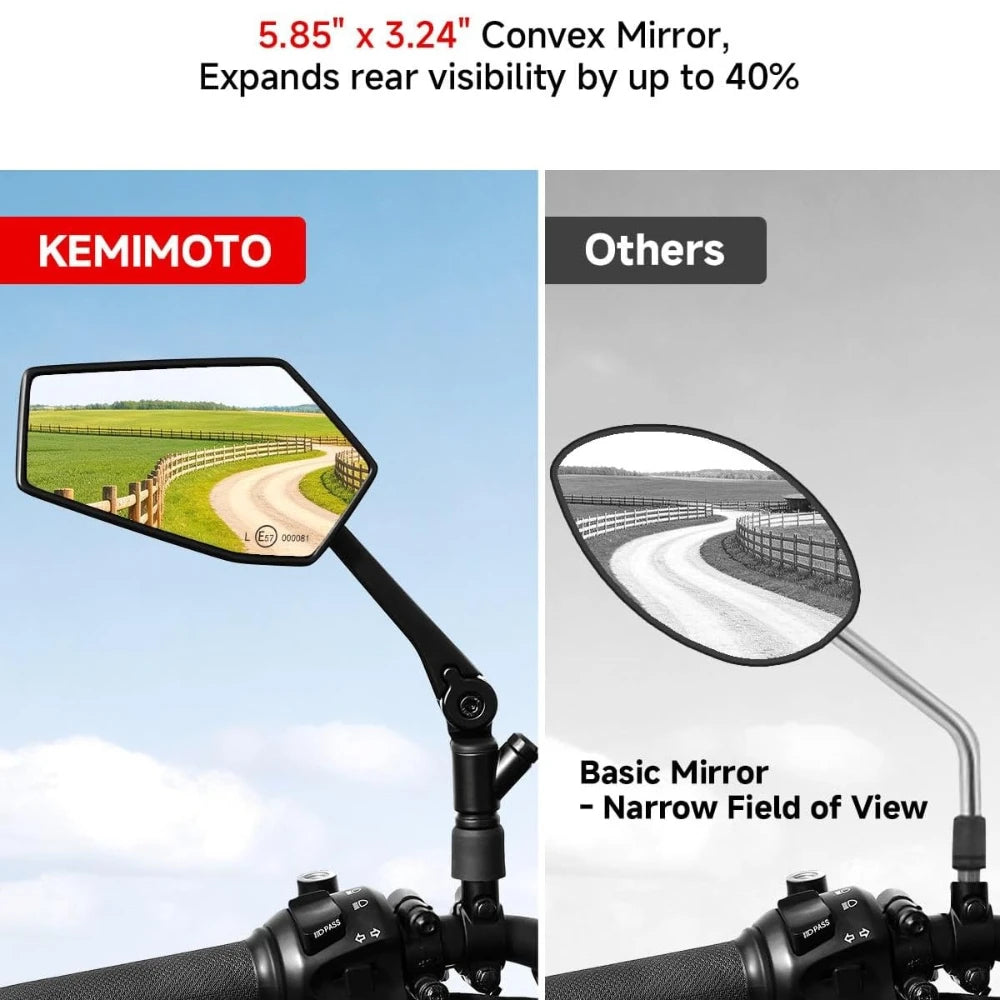 Motorcycle Side Mirrors 1" Ball Mount Aluminum Alloy M10 Pair Motorcycle Side Mirrors Nixie