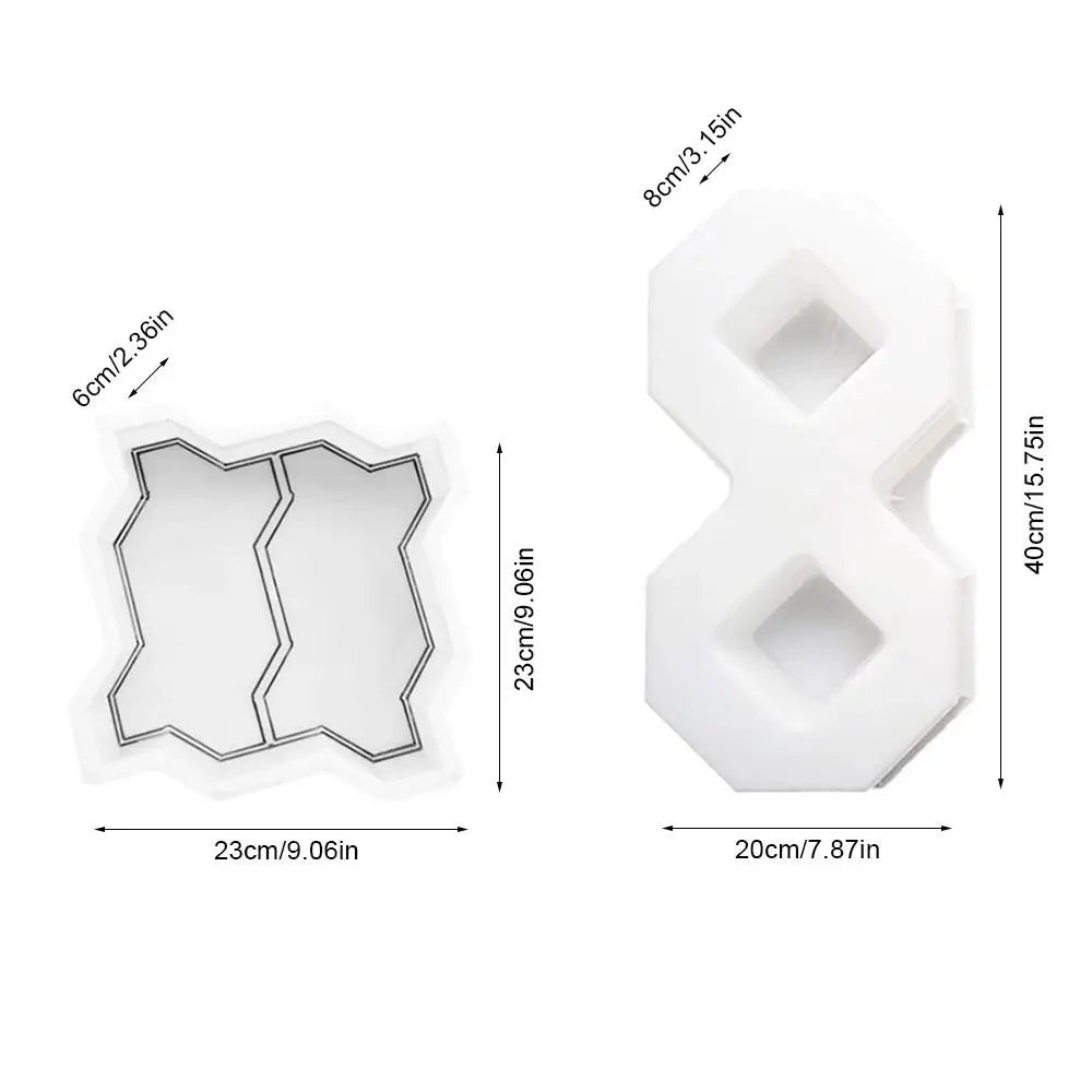 Reusable Concrete Stepping Stone Mould – 8 Shape & Double S
