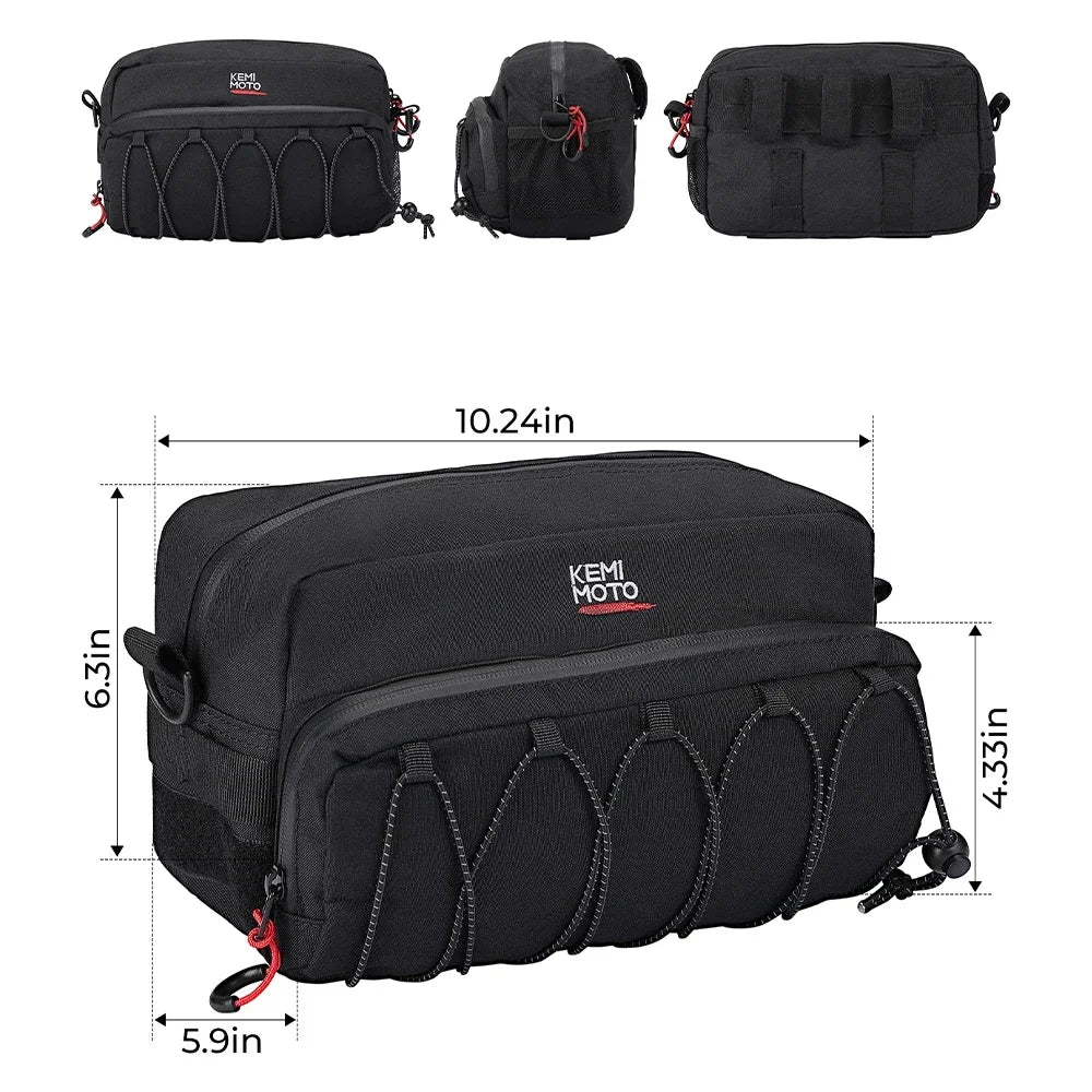 KEMITOUR Motorcycle Handlebar Bag – Sissy Bar Fork Pouch Motorcycle Handlebar Bag Nixie