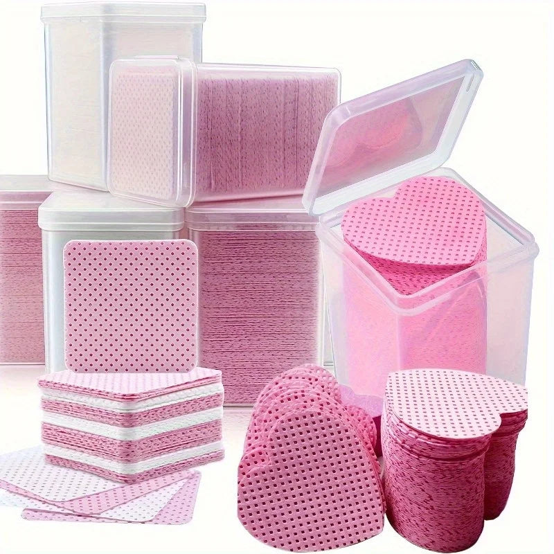 200Pcs Heart-Shaped Lint-Free Cotton Pads – Nail Cleaning Wipes Nail Cleaning Wipes Nixie