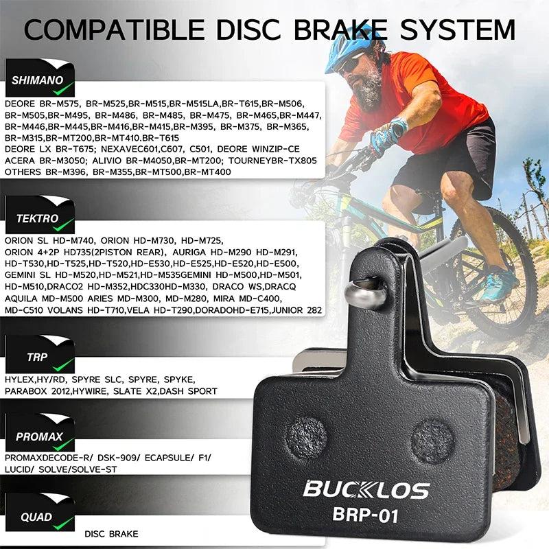 BUCKLOS Semi-Metal Disc Brake Pads for Shimano B01S B05S MTB Disc Brake Pads Nixie
