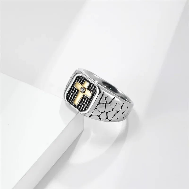 Punk Cross Ring Silver Gold Vintage Unisex Sizes 6–10 Fashion Ring Nixie