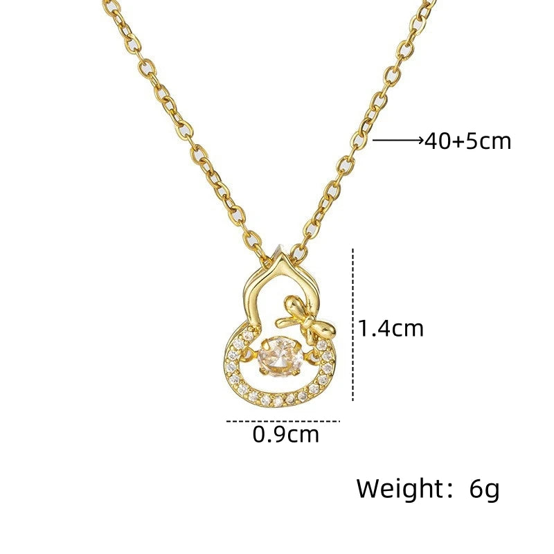 Gold-Plated Lucky Gourd Heart Choker Necklace | Minimalist Fashion Necklace Nixie