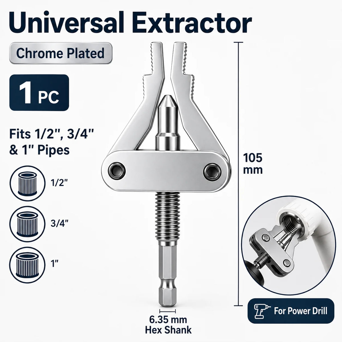 Broken Pipe Screw Extractor Set – Faucet Valve Removal Kit Pipe Extractor Kit Nixie 1 PCS