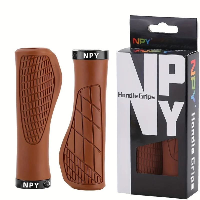 Ergonomic Lock-On MTB Bicycle Handlebar Grips | Non-Slip Bike Handlebar Grips Nixie Brown