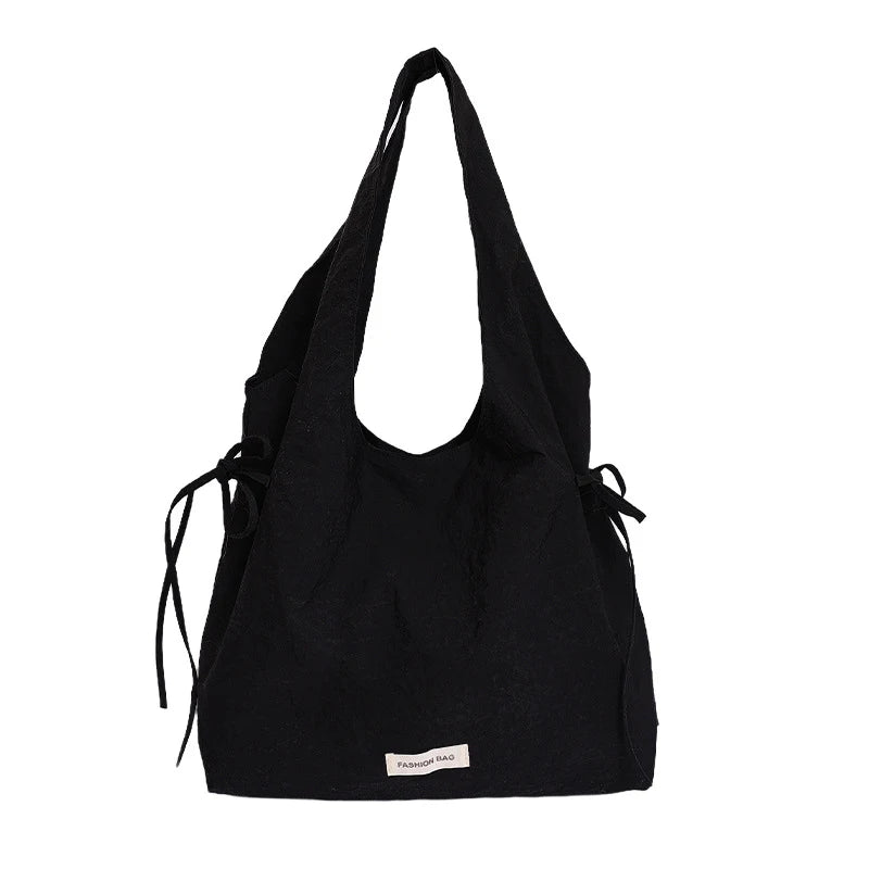Large Capacity Korean Canvas Tote Bag – Lace-Up Women's Bag Canvas Tote Bag Nixie