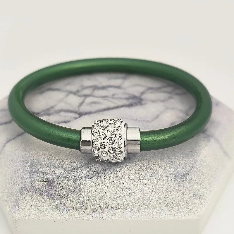 Magnet Buckle Silicone Rope Bracelet | Women's Fashion Jewelry Fashion Bracelet Nixie dark green