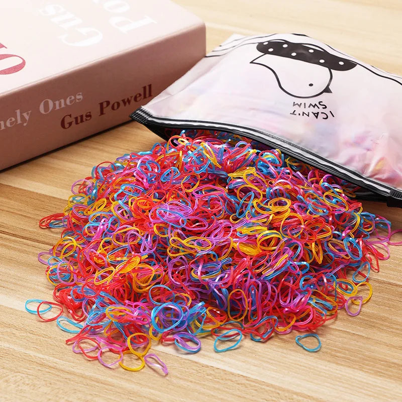 1000/2000pcs Kids Colourful Elastic Hair Ties & Ponytail Bands Kids Hair Ties Nixie 11 1000PCS