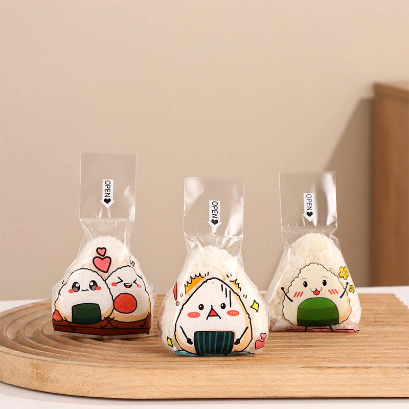 50/100Pcs Japanese Onigiri Triangle Rice Ball Packaging Bags Food Packaging Bags Nixie
