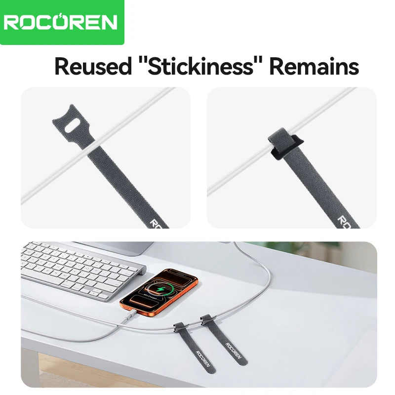 Rocoren 40Pcs Cable Organizer Wire Winder & Cord Ties